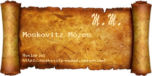Moskovitz Mózes névjegykártya