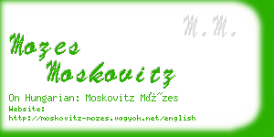 mozes moskovitz business card